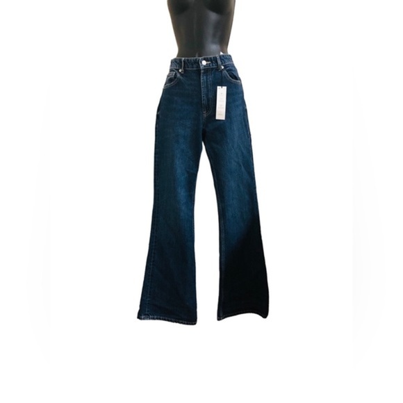 Zara flare leg high rise hi waist‎ hi rise full length jeans size 34/2 new - Picture 6 of 16